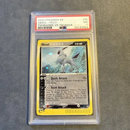 PSA 7 Absol Holo Pokemon TCG Card Team Magma vs Team Aqua #96/95
