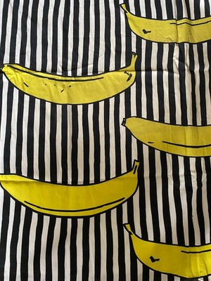 INEZ SVENSSON 3m Polster Stoff Bananen schwarz weiß Streifen Ikea 2013