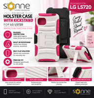 Sonne Holster-HüLle FüR LG Optimus F3 LS720 Pink Weiß StäNder Hartcase