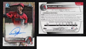 2025 Bowman Chrome Prospect HTA Choice Refractor /150 Ricardo Yan #CPA-RY Auto