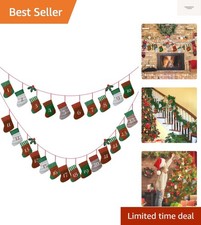 Christmas Reusable Advent Calendar 2025, 24 Days Countdown Hanging Garland Xm...