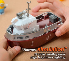 RC Tugboat S820 1:32 Scale Mini Boat Model Toys with LED Light for Kids Gift
