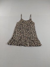 Urban Outfitters Women Mini Dress S Black Floral Spaghetti Strap Sleeveless Boho