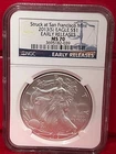 2013(S) Silver Eagle S$1 Early Releases San Francisco Graded NGC MS70