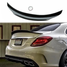 Fit Mercedes Benz W205 C200 C300 C43 2015-21 Rear Trunk Spoiler Wing Gloss Black