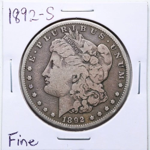 1892-S $1 Morgan Silver Dollar in Fine Condition #5950