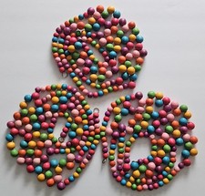 Wooden Bead Garland Lot of 3 x 6ft Bright Mul...