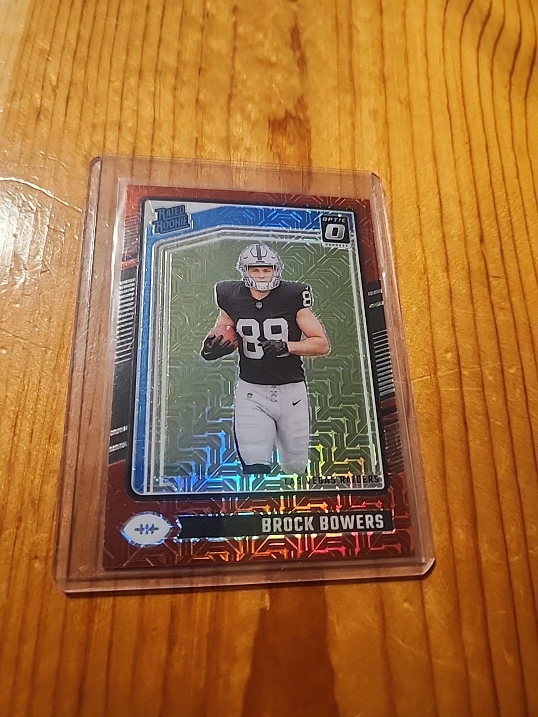 2024 Panini Donruss Optic - Rated Rookie Brock Bowers #215 Red Hyper Prizm (RC)