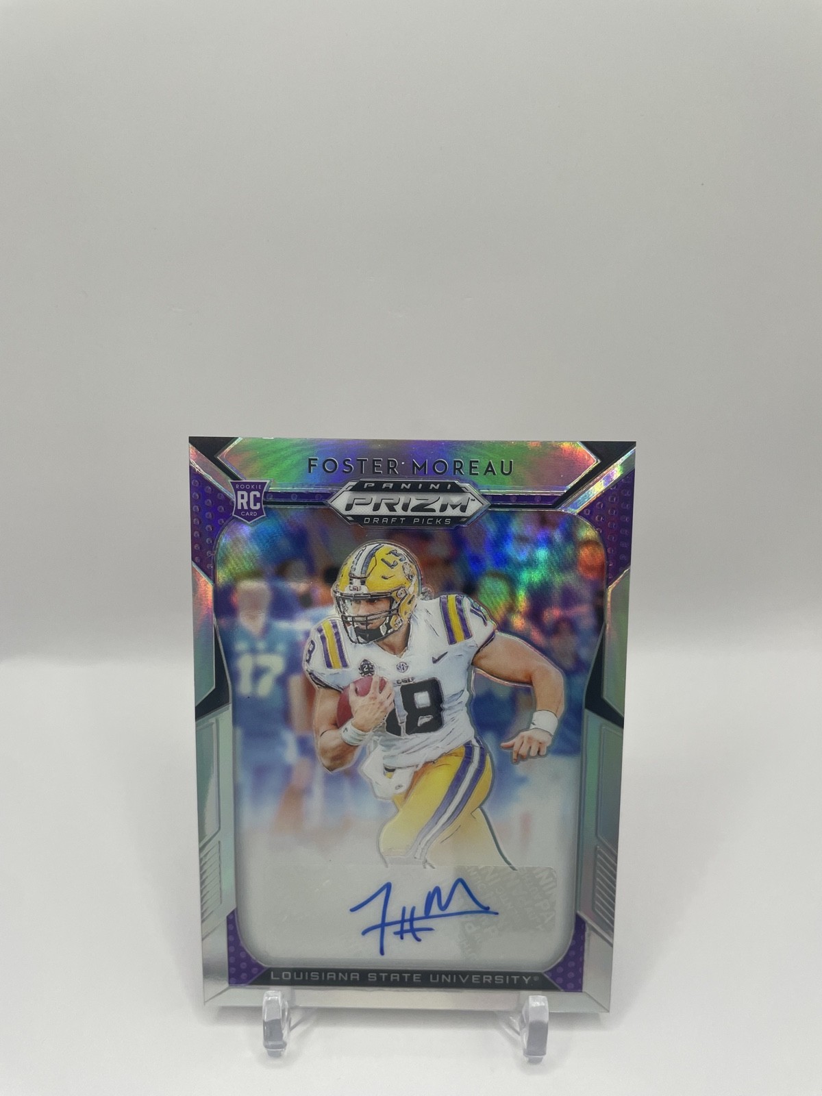 Foster Moreau Panini Prizm Draft Picks #273 Autograph Silver