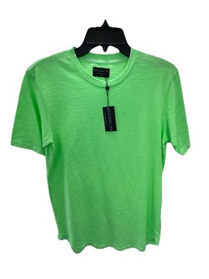 New  Goodlife Sun-Faded Slub Scallop Shirt In Neon Green Size Small Made in USA