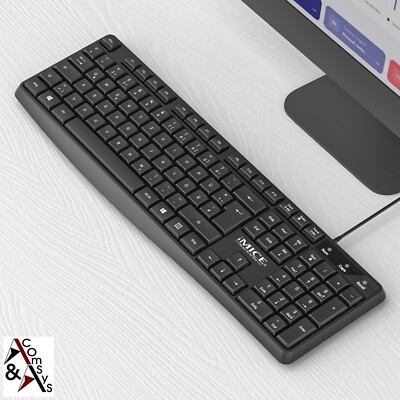 iMice Tastatur leise Wasserdicht QWERTZ Deutsch USB 1.55m PC Laptop MAC K-818