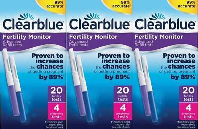 60 Clearblue Advanced Fertilitätsmonitor Sticks Nachfüllpack 12 Schwangerschaftstests 3er Pack