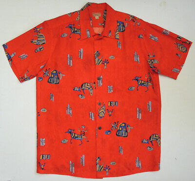 Vintage 50s McInerny's Silk Hawaiian Shirt L MINT Loop Collar Abstract  Modernist | eBay