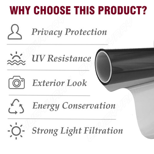 Zum Selbermachen ungeschnittene Rolle Fenster Spiegel schwarz Chrom Tönungsfolie Auto Home Office Glas neu - Bild 10 von 24