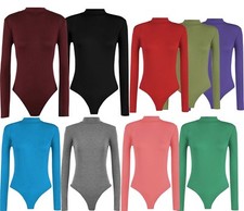 Body A Manica Lunga In Pile Semplice Con Collo A Rullo Per Donne