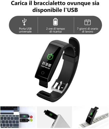 Smartwatch Bracciale Orologio OLED Cardiofrequenzimetro Fitness 2021 bluetooth - Foto 3 di 7
