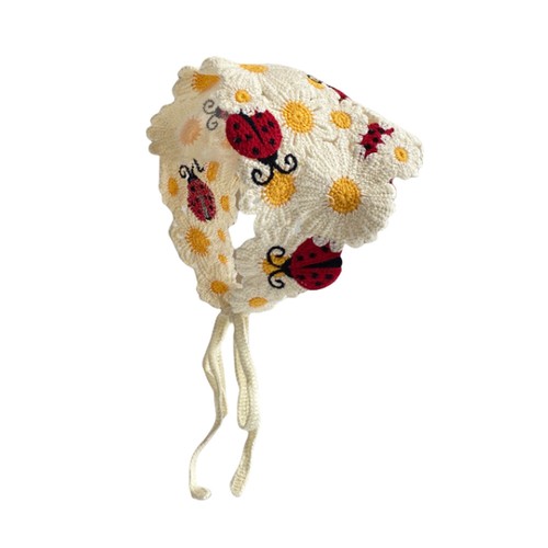 Gestricktes Haar Schal Kopftuch gehäkelt Bandana Dreieck Tie Back Head Wrap DIY - Bild 12 von 22