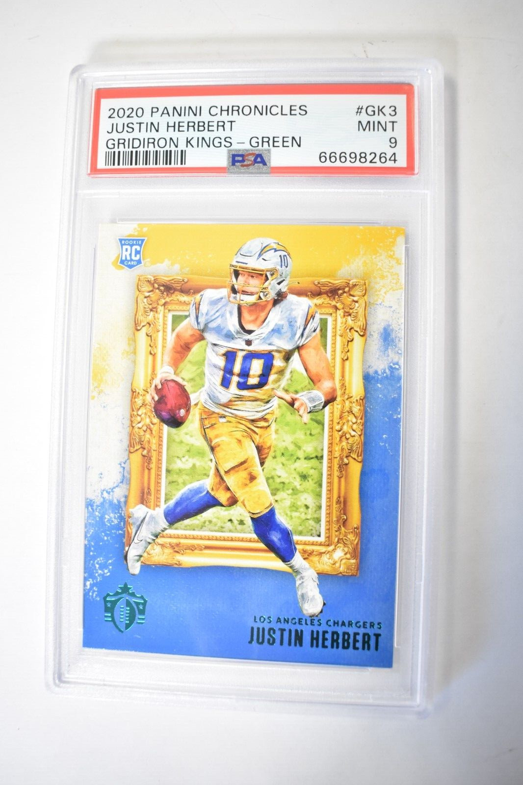 Justin Herbert 2020 Panini Chronicles Gridiron Kings PSA 9 Rookie #GK3 Chargers