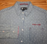 Andy Warhol By Pepe Jeans London Edition Chambray W/ Dollar Signs Med Andy Warhol By Pepe Jeans London Edition Chambray W/ Dollar Signs Med