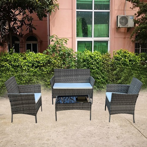 Rattan Garden Furniture Set 4 Piece Patio Table Chairs Sofa Outdoor
