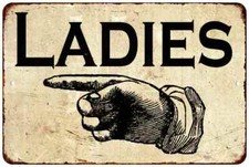 Ladies Restroom Left Vintage Retro Reproduction 8x12 Metal Sign 108120067084