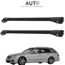 Roof Rack Cross Bars for Mercedes E Class S211 Wagon 2003-2008 Black 2Pcs