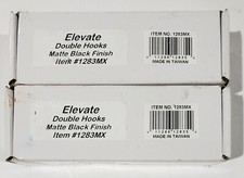 Gatco Elevate All Modern Decor Double Robe Hook in Matte Black lot of 2 1283MX