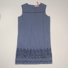 Fresh Produce Women's Sara Lace Dress Size Large Deep Dive Blue Sleeveless NWT