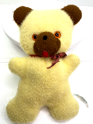 Vintage Yellow & Brown Fuzzy Teddy Bear 10
