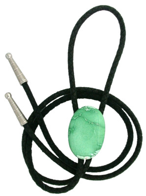 44.20 CARAT 1 1/2 x 1 INCH NATURAL OVAL VARISCITE GEM CAB BOLO TIE EPBT421/6625