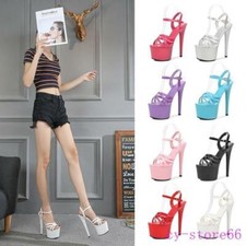 Womens Super High Heel Open Toe Platform Ankle Strappy Party Sandals Shoes 2025