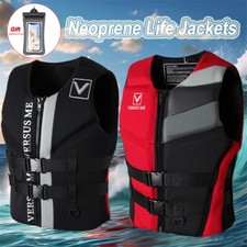 Men Women Life Jacket Neoprene Buoyancy Aid Swimming Surfing Waterskiing Vest