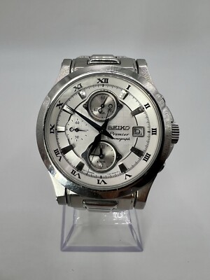 SEIKO Premier シルバー 時計 Rare Seiko Premier Chronograph Date Stainless Steel Mens Watch