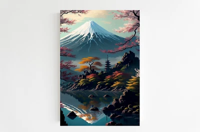 Wanddeko Japan - Japanische Landschaft, Malerei V2 - Poster - Bild 1 von 3