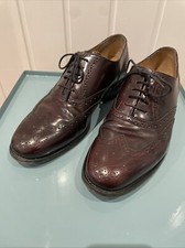 BARKER SAVILE ROW Albert Brogue Shoes Burgundy LEATHER UK 7.5 G VGC