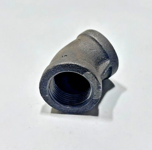 (3) 5P471 Black Malleable Iron 1" FPT Threaded 45 Degree Pipe Elbow Class 150 - Picture 3 of 6