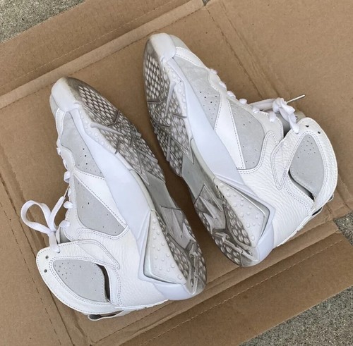 Nike Air Jordan 7 Retro Pure Money 2017 White/Silver Size 8 - Picture 6 of 9