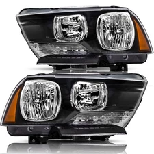 Pair Halogen Headlights For 2011-2014 Dodge Charger Headlamp Replacement LH & RH