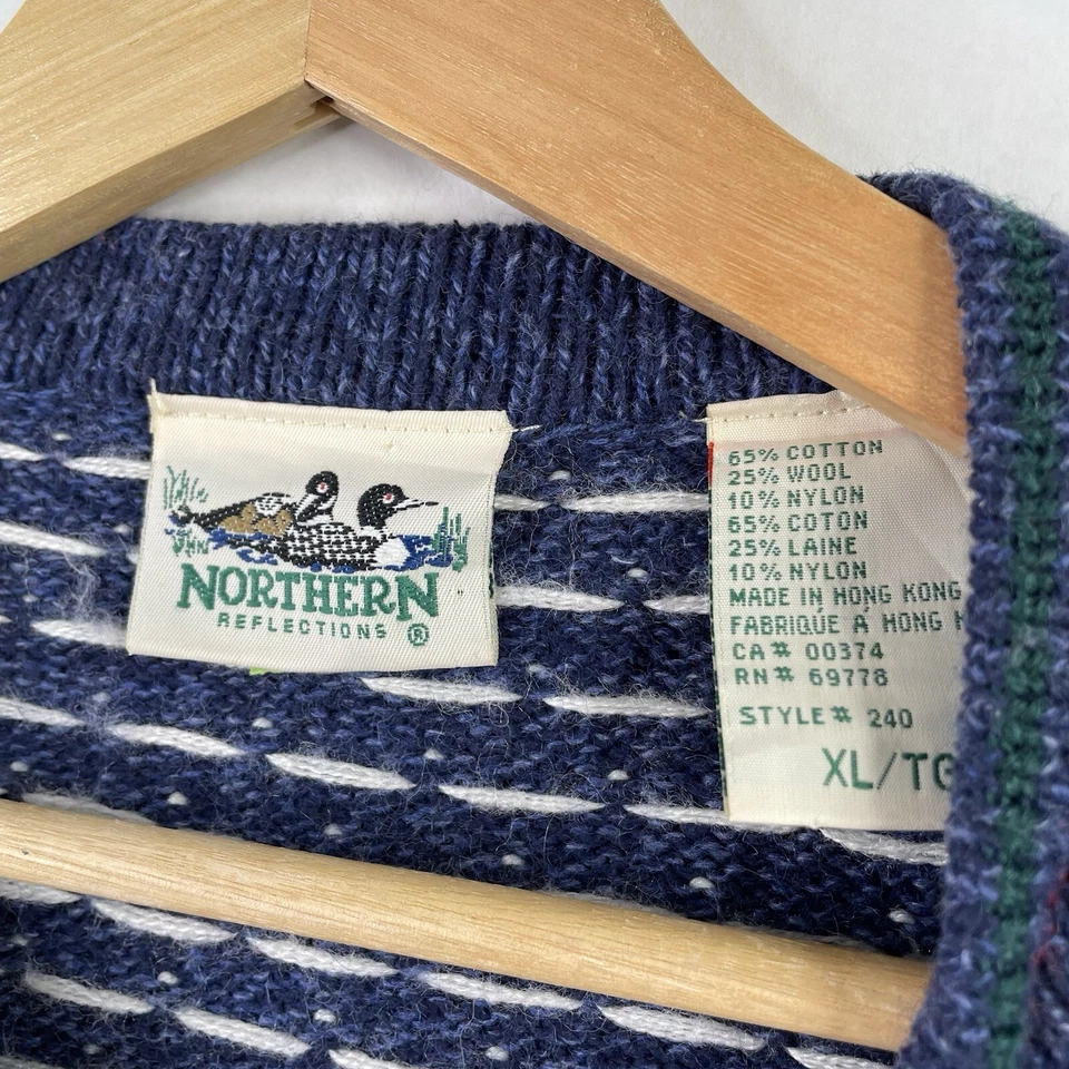 VTG 90s Northern Reflections Fair Isles Nordic Icelandic Ski Winter cardigan XL - Image 3 of 4