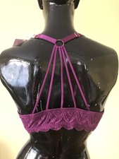 Ted Baker New Purple Geo Jacquard Plunge Front Fastening Bra 32C