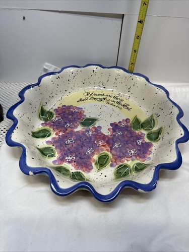 Julie Ueland Enesco Pie Plate Scripture PSALMS 107:37 - Picture 7 of 12