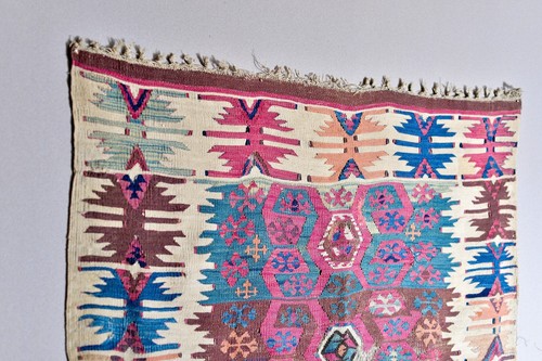 ECCEZIONALE TAPPETO KILIM PICCOLO KILIM DA COLLEZIONE ANTICO ANATOLICO ANTICO TESSITURA - Foto 4 di 12
