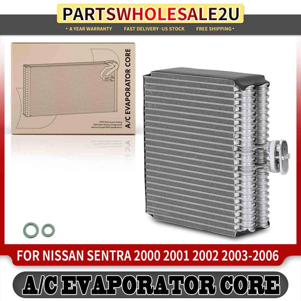 Núcleo Evaporador A/C Nissan Sentra 2000-2006 (excepto 1.6L) – Aluminio – 1 Año Garantía