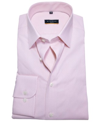 ETERNA SLIM FIT LANGARMHEMD ROSA MINIMUSTER TON in TON Gr. 40