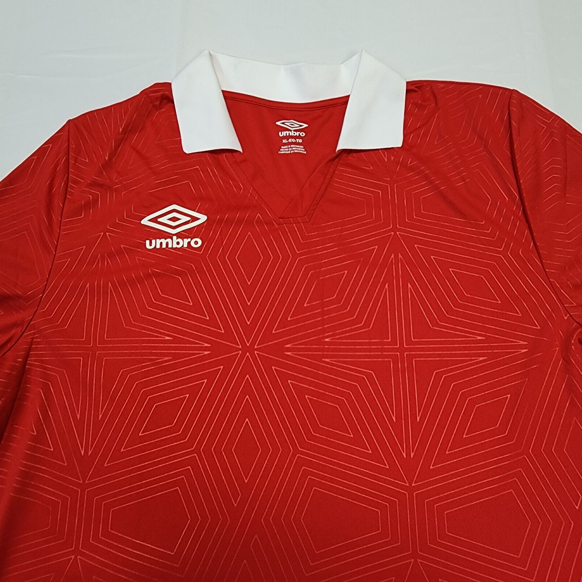 XLARGE×UMBRO SOCCER JERSEY Umbro Shirt Mens XLarge Premier Soccer Jersey Collared Red