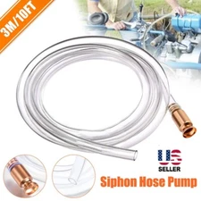 10FT Siphon Hose Pump Self Priming Jiggler Shaker Transfer Fuel Water Oil Gas US
