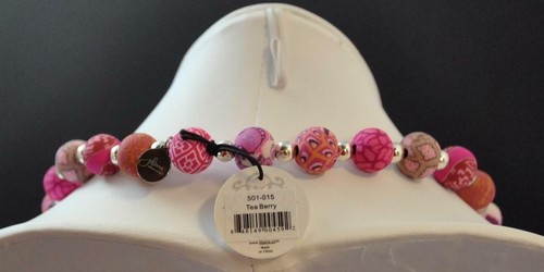 Jilzarah Tea Berry Medium Silverball Necklace Polymer Clay Beads Handmade R6 - Picture 10 of 12