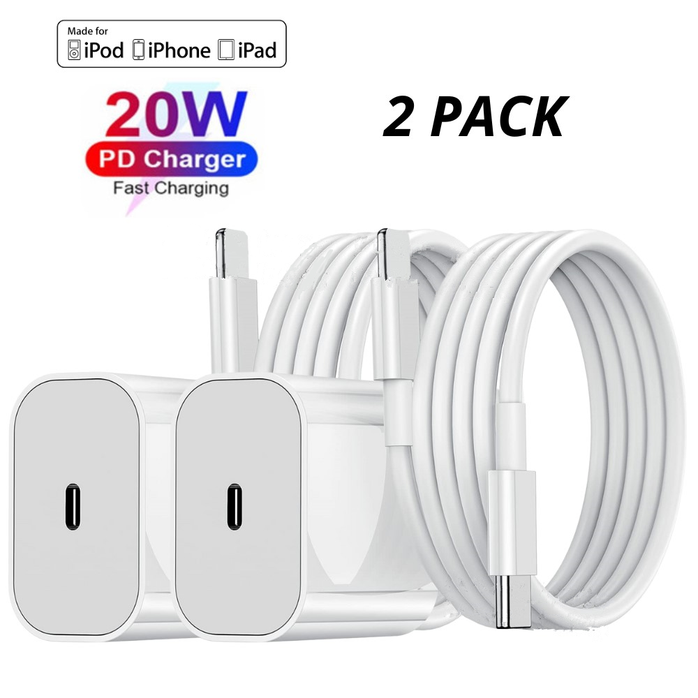 20W USB-C Power Adapter Block PD Fast Charger Cord For iPhone 14 13 12 11 Pro XR