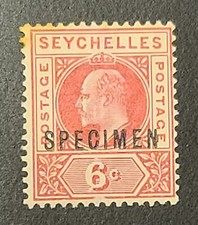 Seychelles KEVII Specimen Stamp Six Cents 6c Mint NICE OLD STAMP SCARCE