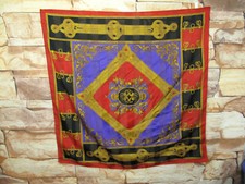 Lightweight Square Glentex Red Purple Gold Black Scarf 30" X 30"